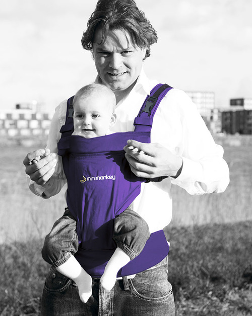 Minimonkey Ergonomic Baby Carrier - Purple - 4 in 1 Carrier (from birth, light and no backache!) Baby Carriers