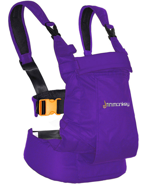 Minimonkey Ergonomic Baby Carrier - Purple - 4 in 1 Carrier (from birth, light and no backache!) Baby Carriers