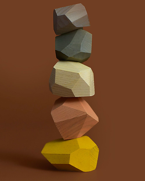 MinMin Copenhagen Balancing Stones - Montessori Game - Pastel 100% Wood Montessori Toys