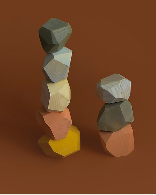 MinMin Copenhagen Balancing Stones - Montessori Game - Pastel 100% Wood Montessori Toys