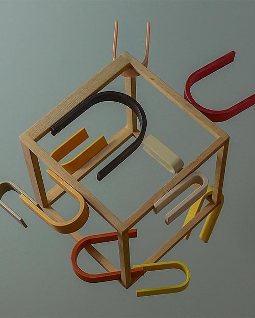 MinMin Copenhagen Big Rainbow Tunnel - Montessori Game - Earthy - 100% Wood Montessori Toys