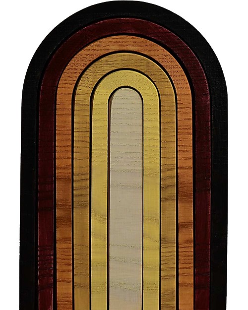 MinMin Copenhagen Big Rainbow Tunnel - Montessori Game - Earthy - 100% Wood Montessori Toys