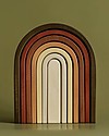 MinMin Copenhagen Mini Rainbow Tunnel - Montessori Game - Earthy - 100% Wood Montessori Toys