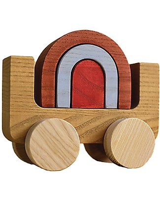 MinMin Copenhagen Rainbow Car - Montessori Game - 100% Wood Montessori Toys