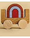 MinMin Copenhagen Rainbow Car - Montessori Game - 100% Wood Wooden Toy Cars, Trains & Trucks