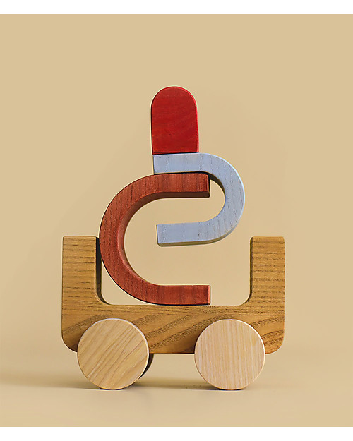 MinMin Copenhagen Rainbow Car - Montessori Game - 100% Wood Wooden Toy Cars, Trains & Trucks