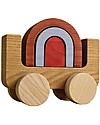 MinMin Copenhagen Rainbow Car - Montessori Game - 100% Wood Wooden Toy Cars, Trains & Trucks