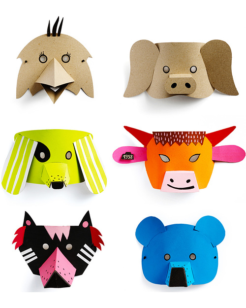 Mitik Maskanimo Animal Masks Set - Recycled Cardboard Dressing Up & Role Play