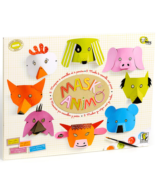 Mitik Maskanimo Animal Masks Set - Recycled Cardboard Dressing Up & Role Play