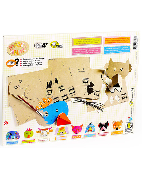 Mitik Maskanimo Animal Masks Set - Recycled Cardboard Dressing Up & Role Play