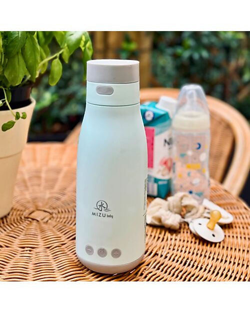 Mizu Baby Dual-Powered Thermos Yume Evolution - Light Blue - The First Portable Bottle Warmer Ideal for Liquid and Formula Milk Thermal Containers