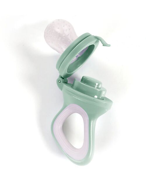 Mizu Baby Kaori Fruit Feeder - Aqua Green - Silicone - With Safety Lock and Ergonomic Handle Snack Boxes