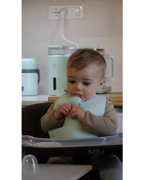Mizu Baby Kaori Fruit Feeder - Aqua Green - Silicone - With Safety Lock and Ergonomic Handle Snack Boxes