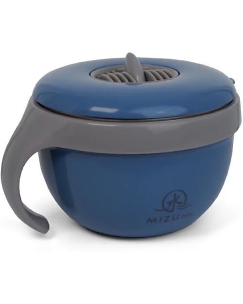 Mizu Baby Taiki Thermal Plate - Blue - Airtight Closure with Handle - Base Convertible into a Second Bowl Thermal Containers