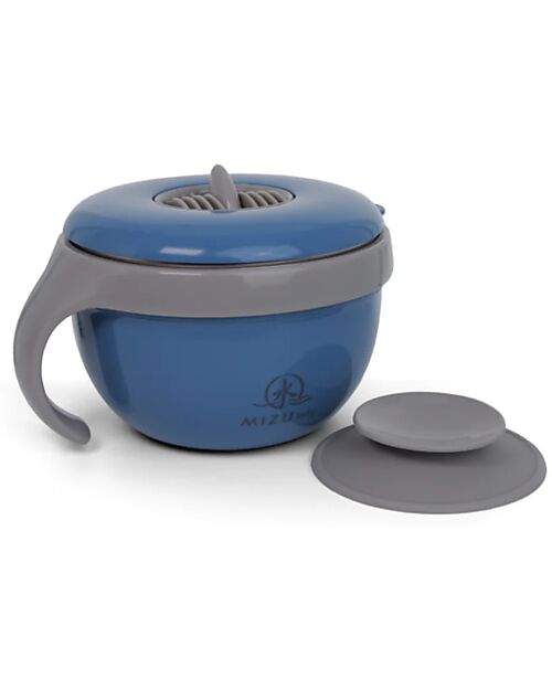 Mizu Baby Taiki Thermal Plate - Blue - Airtight Closure with Handle - Base Convertible into a Second Bowl Thermal Containers