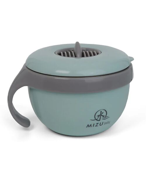 Mizu Baby Taiki Thermal Plate - Water Green - Airtight Closure with Handle - Base Convertible into a Second Bowl Thermal Containers