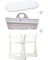 Moba OUTLET Set MOBA Moses Basket Beige + Matress Cover 100% Cotton + Folding Stand for Moba Moses Basket - Compatible with other brands' baskets! - Showroom Sample Cribs & Moses Baskets