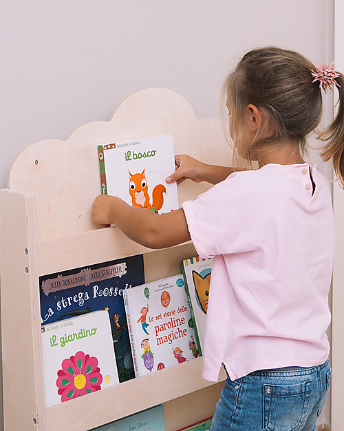 Moblì Dotty Montessori Front Bookcase - Wooden Cloud - 60x13x95 cm Montessori Bookcases