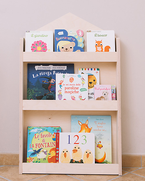 Moblì Dotty Montessori Front Bookcase - Wooden House - 60x13x95 cm Montessori Bookcases