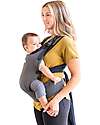 Moby Wrap Cloud Hybrid Carrier - Easy to wear! - High rise - Charcoal Grey, Checked Baby Carriers
