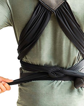 Moby Wrap Cloud Hybrid Carrier - Easy to wear! - High rise - Charcoal Grey, Checked Baby Slings