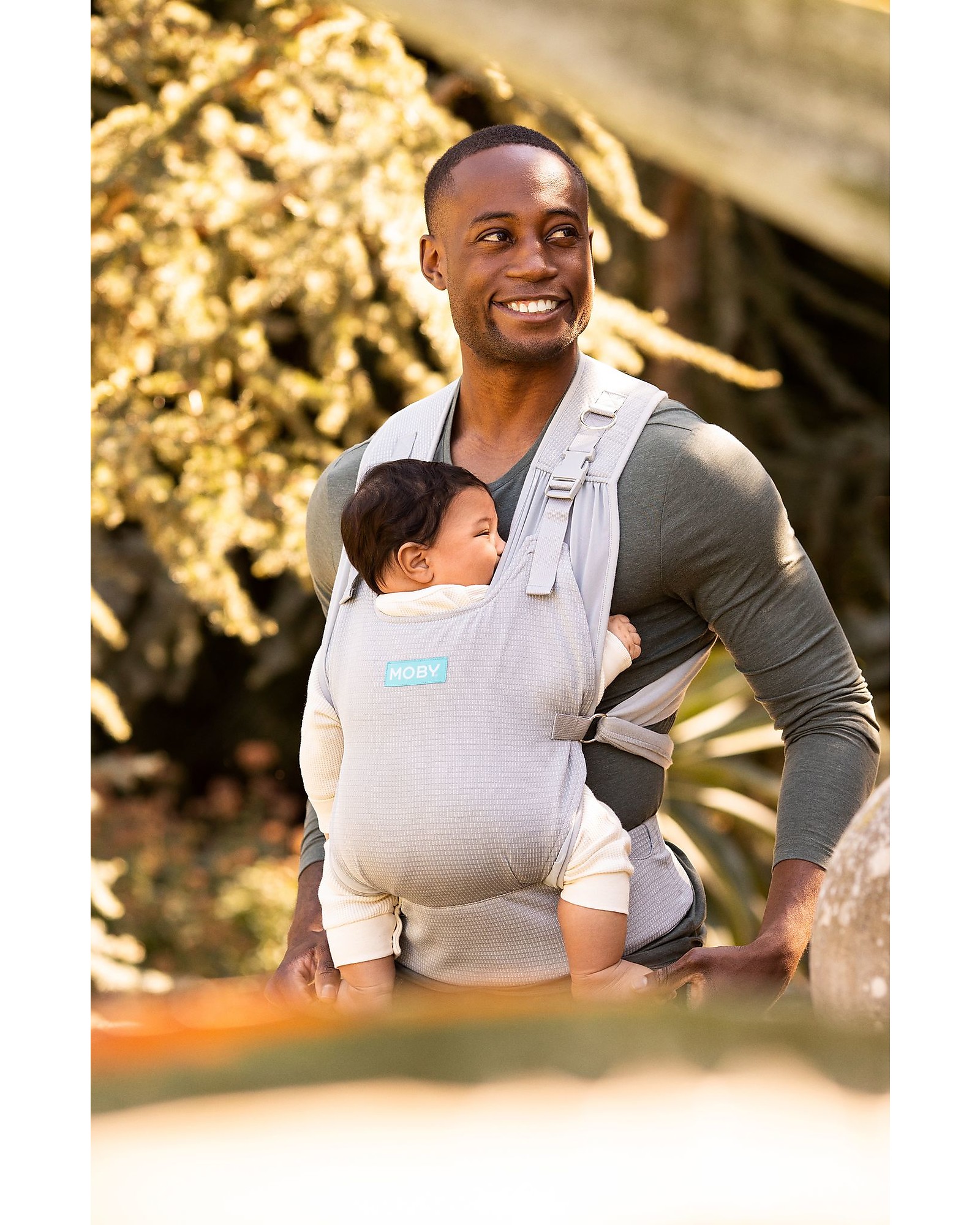 Moby Wrap Cloud Hybrid Carrier - Easy to wear! - High rise - Charcoal Grey  - Whisper unisex (bambini)