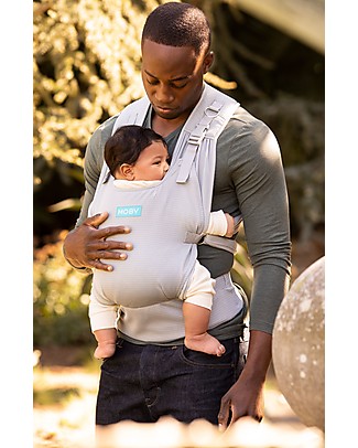 Moby Wrap Cloud Hybrid Carrier - Easy to wear! - High rise - Charcoal Grey - Whisper Baby Slings