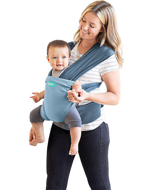 Moby Wrap Easy Wrap 100 cotton Easy to wear Sea Spray Blue unisex bambini