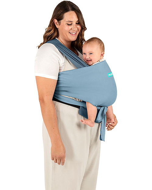 Moby Wrap Easy Wrap 100 cotton Easy to wear Sea Spray Blue unisex bambini