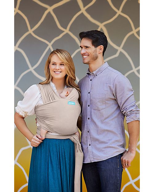 Moby Wrap Elements Wrap - As soft as a feather and easy to wear - Taupe Baby Slings