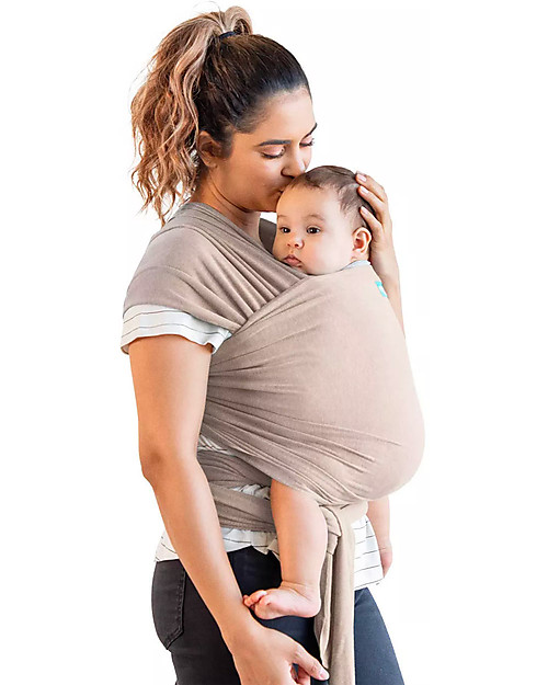 Moby Wrap Elements Wrap - As soft as a feather and easy to wear - Taupe Baby Slings