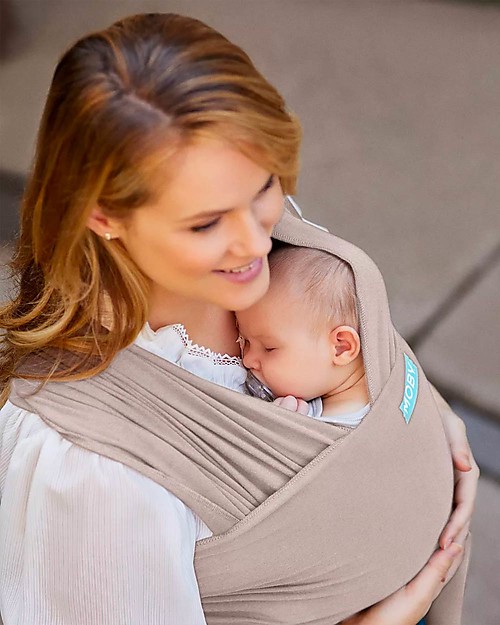 Moby Wrap Elements Wrap - As soft as a feather and easy to wear - Taupe Baby Slings