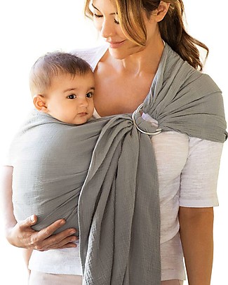 Moby Wrap Ring Sling - 100% Cotton Gauze - Pewter Baby Slings