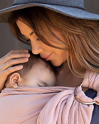 Moby Wrap Ring Sling - 100% Cotton Gauze - Rosé Baby Slings