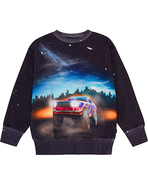 Molo Mattis Flame Car Sweaters - Black - 100% Organic Cotton Sweatshirts
