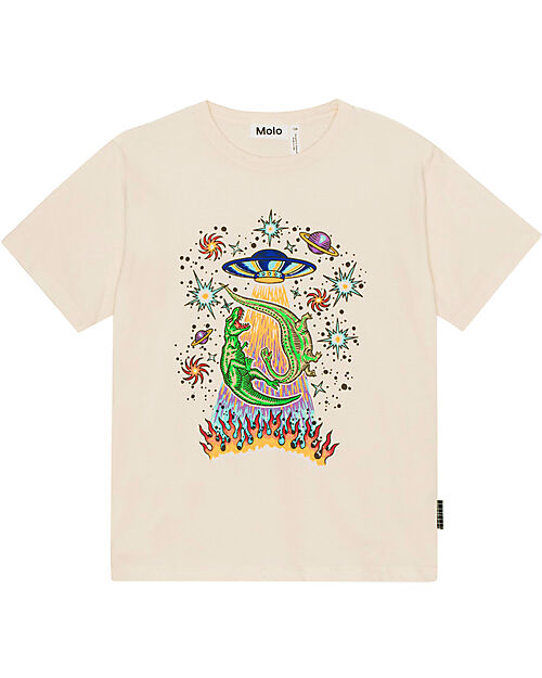 Molo Riley Ufo and Dinos T-shirts - Offwhite - 100% Organic Cotton T-shirts