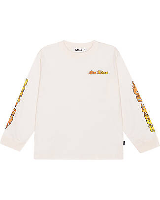 Molo Rube Long Sleeve Shirt - On Fire - Cream - 100% Organic Cotton Sweatshirts
