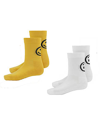 Molo Set of 2 Pairs of Socks - Sunray - Yellow and White - Oeko-Tex Cotton Socks