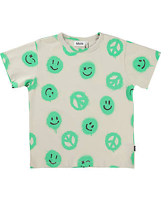 Molo Short Sleeves Shirt - Easy Peacy - Fluo Green - 100% Organic Cotton GOTS T-shirts