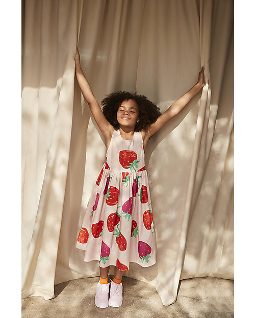 Molo Sleeveless Dress - Strawberries - 100% Organic Cotton GOTS Dresses_
