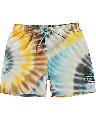 Molo Swim Shorts - Tie Dye Spin - 100% Recycled Polyester from Plastic! Swimming Trunks