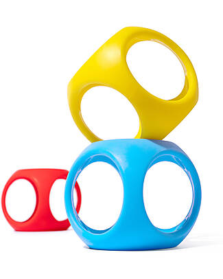 Moluk Oibo Soft Bricks - Silicone - 3 Primary Colors - Yellow/Red/Blue Story Making Games