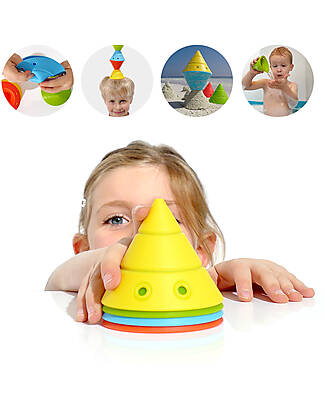 Moluk OUTLET - Hix Tropic - Convertible Construction Cones in Silicone - Yellow/Green/Blue/Red - Showroom Sample Story Making Games