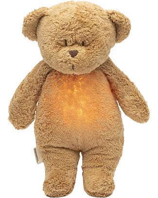 Moonie Bear Plush 2.0 with Natural Sounds, Classical Music, and Adjustable Light - Cappuccino - GOTS and Oeko-Tex Certified Nightlights
