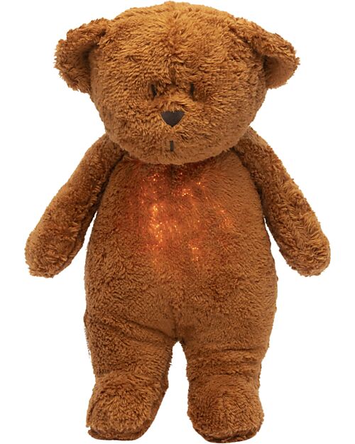 Moonie Bear Plush 2.0 with Natural Sounds, Classical Music, and Adjustable Light - Caramel - GOTS and Oeko-Tex Certified Nightlights