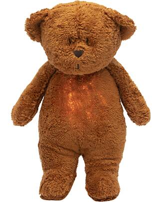 Moonie Bear Plush 2.0 with Natural Sounds, Classical Music, and Adjustable Light - Caramel - GOTS and Oeko-Tex Certified Nightlights