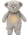 Moonie Bear Plush 2.0 with Natural Sounds, Classical Music, and Adjustable Light - Grey - GOTS and Oeko-Tex Certified Nightlights