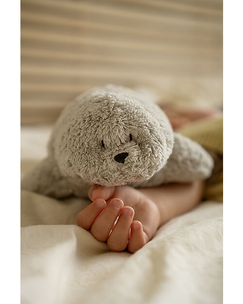 Moonie Bear Plush 2.0 with Natural Sounds, Classical Music, and Adjustable Light - Grey - GOTS and Oeko-Tex Certified Soft Toys