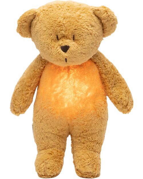 Moonie Bear Plush 2.0 with Natural Sounds, Classical Music, and Adjustable Light - Honey - GOTS and Oeko-Tex Certified Nightlights