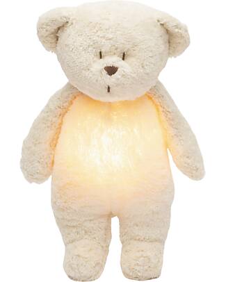Moonie Bear Plush 2.0 with Natural Sounds, Classical Music, and Adjustable Light - Polar - GOTS and Oeko-Tex Certified Nightlights